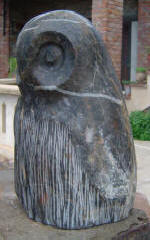 Black Owl - A marble sculpture by Cliff Fraser